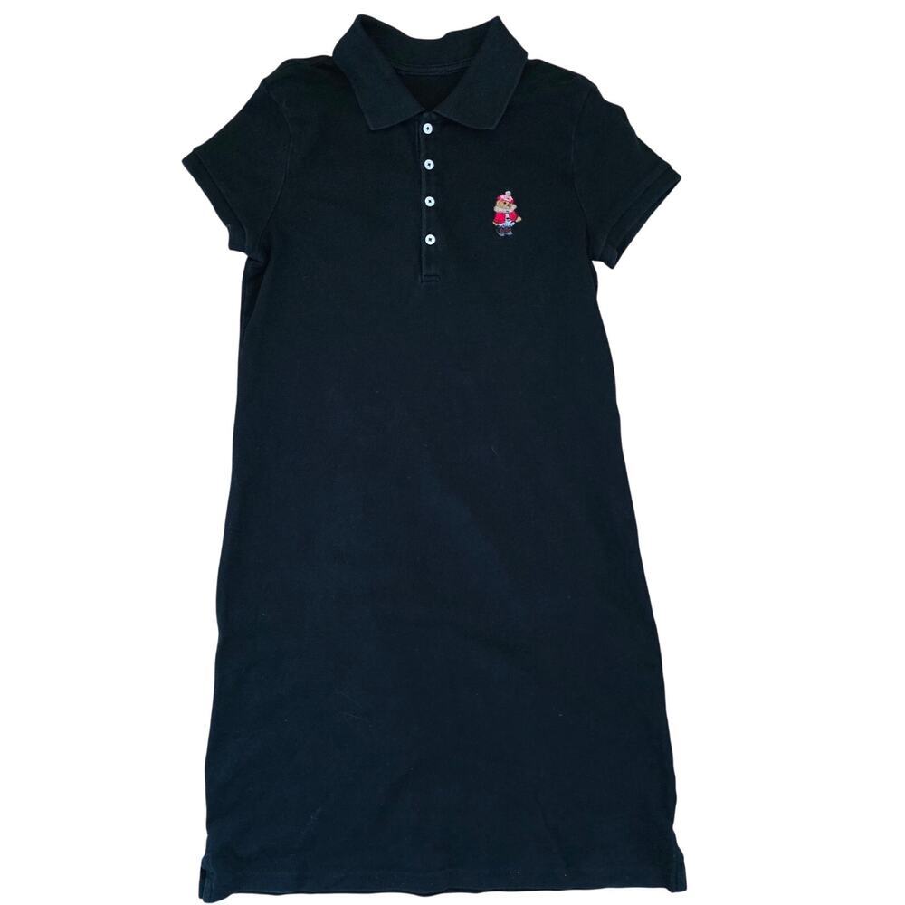 Ralph Lauren Polo Bear Youth Girl's Polo Shirt Dress Short Sleeve Black L(12-14) - Picture 2 of 7